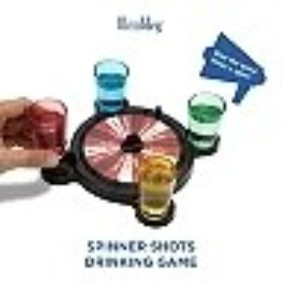 Wembley Drinking Game Spinner Wheel with Shot Glasses 4pc Set NIB - Picture 4 of 6